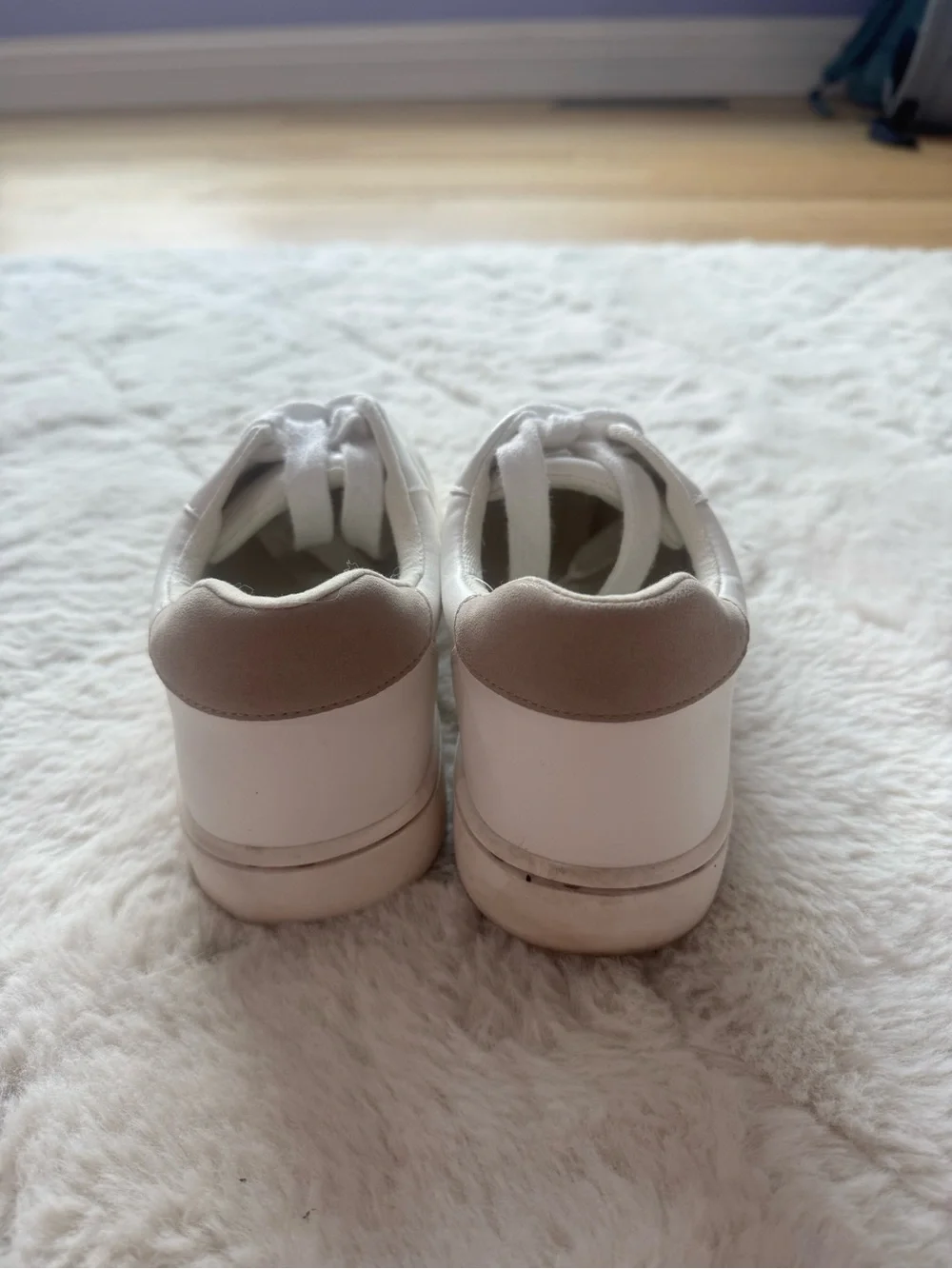 MIA White Sneakers with Taupe Accent